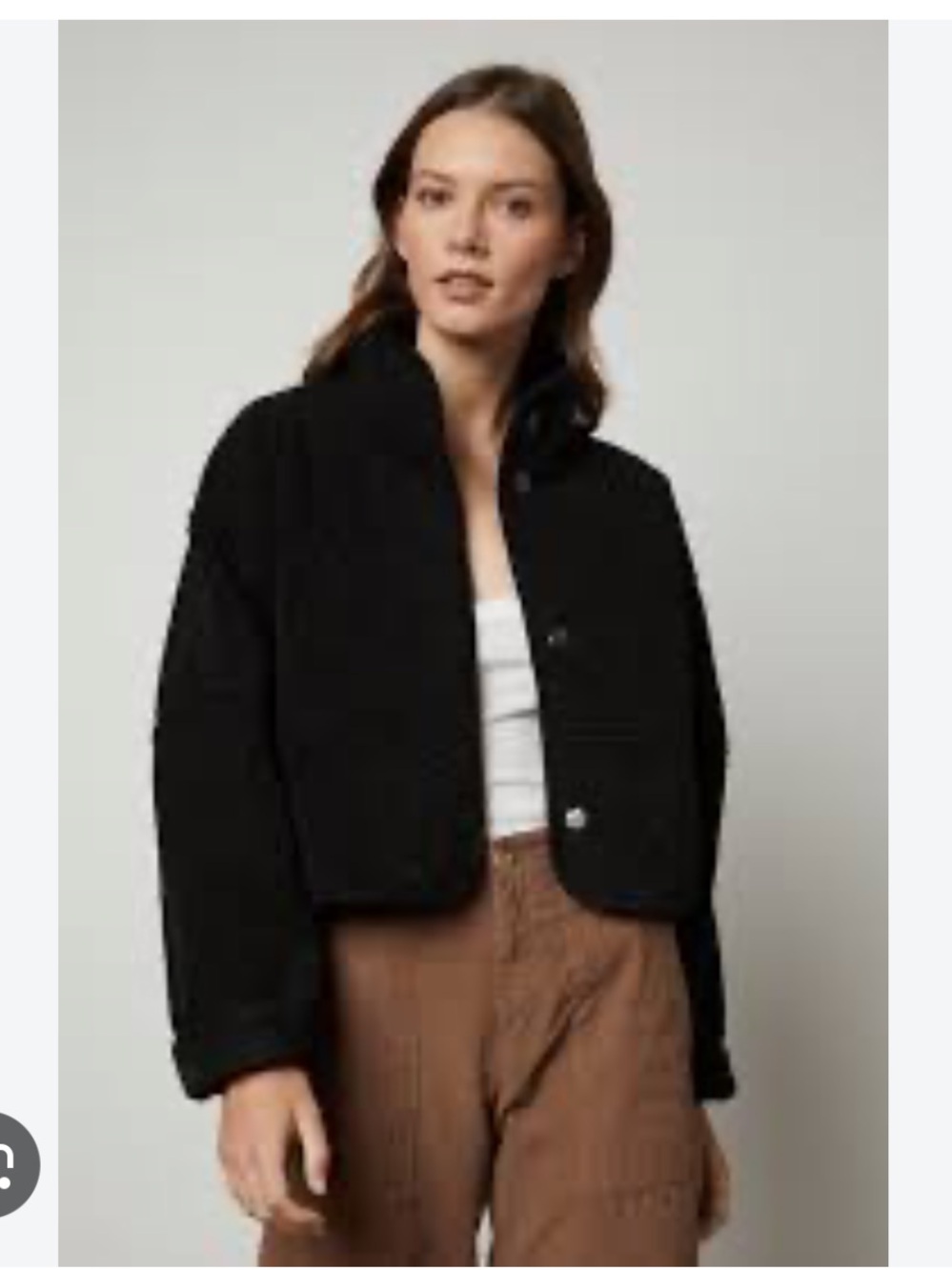 Velvet by Graham & Spencer Black Cropped Teddy Jacket